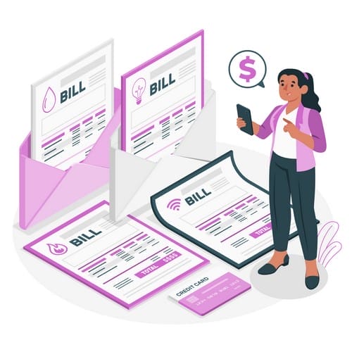 Utility bills concept